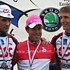 Frank Schleck, Kim Kirchen und Andy Schleck auf dem Podest der Nationalen Luxemburgischen Meisterschaften 2006